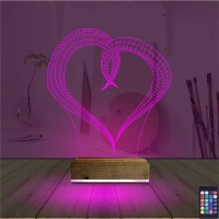 Kalp Sevgiliye Hediye 3D Lamba - Masa Gece Lambası