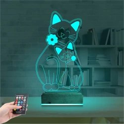Sevimli Kedi 3D Lamba - Masa Gece Lambası Sevimli Kedi 3D Lamba - Masa Gece Lambası
