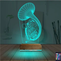 Korno Enstrüman Müzik 3D Lamba - Masa Gece Lambası Korno Enstrüman Müzik 3D Lamba - Masa Gece Lambası