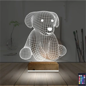 Köpek Çocuk Odası 3D Lamba - Masa Gece Lambası Köpek Çocuk Odası 3D Lamba - Masa Gece Lambası