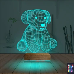 Köpek Çocuk Odası 3D Lamba - Masa Gece Lambası Köpek Çocuk Odası 3D Lamba - Masa Gece Lambası