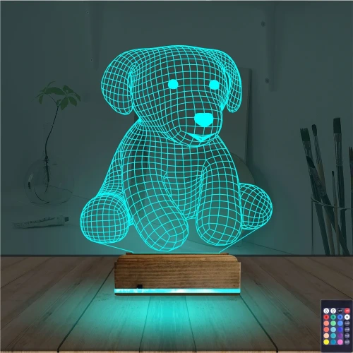 Köpek Çocuk Odası 3D Lamba - Masa Gece Lambası