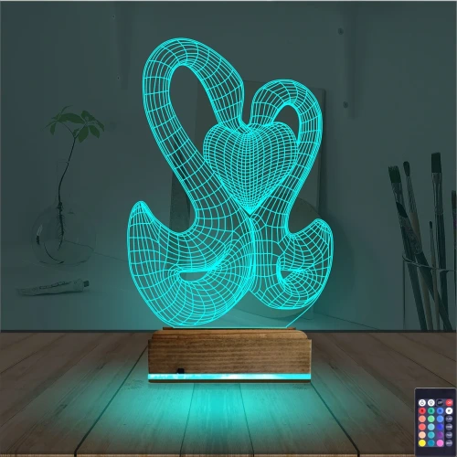 Kuğu 3D Lamba - Masa Gece Lambası