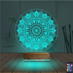 Mandala 3D Lamba - Masa Gece Lambası Mandala 3D Lamba - Masa Gece Lambası