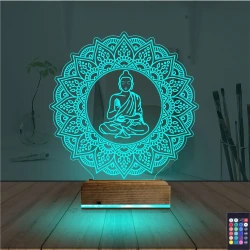 Mandala Yoga 3D Lamba - Masa Gece Lambası Mandala Yoga 3D Lamba - Masa Gece Lambası