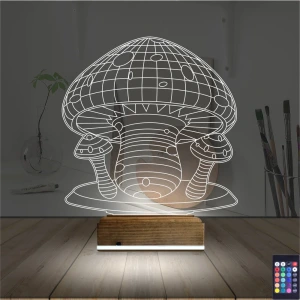 Mantar Çocuk Odası 3D Lamba - Masa Gece Lambası Mantar Çocuk Odası 3D Lamba - Masa Gece Lambası