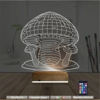 Mantar Çocuk Odası 3D Lamba - Masa Gece Lambası