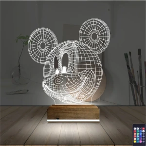Miki Fare Çocuk Odası 3D Lamba - Masa Gece Lambası Miki Fare Çocuk Odası 3D Lamba - Masa Gece Lambası