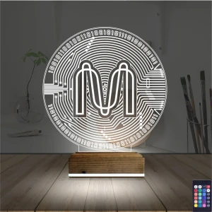 Crypto Mina Coin 3D Lamba - Masa Gece Lambası Crypto Mina Coin 3D Lamba - Masa Gece Lambası