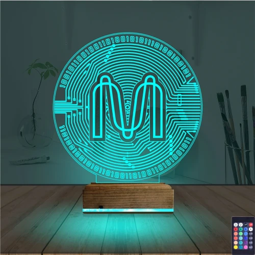Crypto Mina Coin 3D Lamba - Masa Gece Lambası