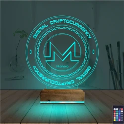 Crypto Monero Coin 3D Lamba - Masa Gece Lambası