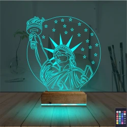 Özgürlük Heykeli 3D Lamba - Masa Gece Lambası
