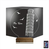 Pisa Kulesi 3D Lamba - Masa Gece Lambası