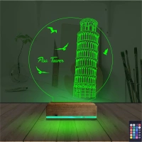 Pisa Kulesi 3D Lamba - Masa Gece Lambası