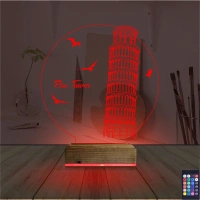 Pisa Kulesi 3D Lamba - Masa Gece Lambası