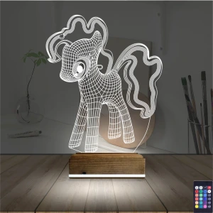 Ponny At Çocuk Odası 3D Lamba - Masa Gece Lambası Ponny At Çocuk Odası 3D Lamba - Masa Gece Lambası
