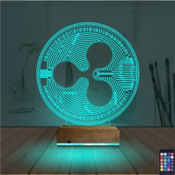 Crypto Ripple Xrp Coin 3D Lamba - Masa Gece Lambası