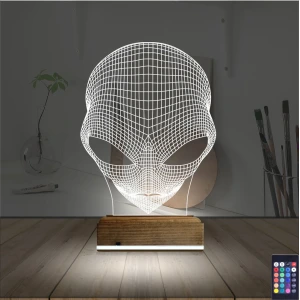 Uzaylı Alien 3D Lamba - Masa Gece Lambası Uzaylı Alien 3D Lamba - Masa Gece Lambası