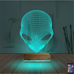 Uzaylı Alien 3D Lamba - Masa Gece Lambası