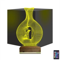 Minimalist Vazo Kuş 3D Lamba - Masa Gece Lambası