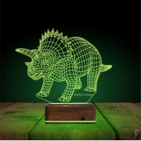 Dinozor Anchiceratops 3D Lamba - Masa Gece Lambası