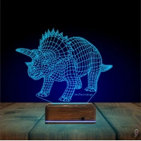 Dinozor Anchiceratops 3D Lamba - Masa Gece Lambası