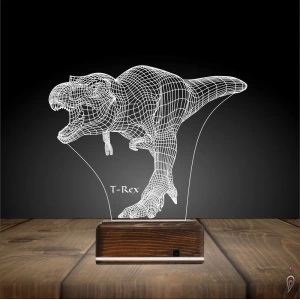Dinozor T-rex 3D Lamba - Masa Gece Lambası Dinozor T-rex 3D Lamba - Masa Gece Lambası
