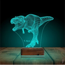Dinozor T-rex 3D Lamba - Masa Gece Lambası Dinozor T-rex 3D Lamba - Masa Gece Lambası