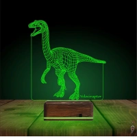 Dinozor Velociraptor 3D Lamba - Masa Gece Lambası