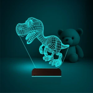 Sevimli Dinozor 3D Lamba - Masa Gece Lambası Sevimli Dinozor 3D Lamba - Masa Gece Lambası