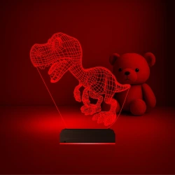 Sevimli Dinozor 3D Lamba - Masa Gece Lambası Sevimli Dinozor 3D Lamba - Masa Gece Lambası