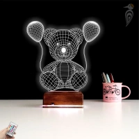 Ayıcık Balon Kurtlama 3D Lamba - Masa Gece Lambası