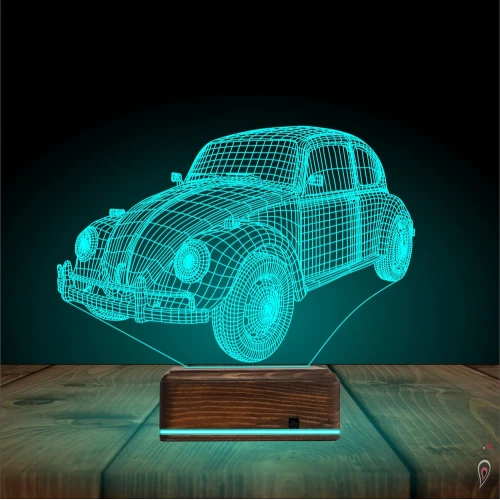 Vovos Klasik Araba 3D Lamba - Masa Gece Lambası