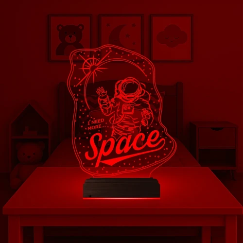 Astronot Space Cosmos 3D Lamba - Masa Gece Lambası