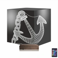 Denizci Çapa Kaptan 3D Lamba - Masa Gece Lambası
