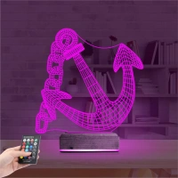 Denizci Çapa Kaptan 3D Lamba - Masa Gece Lambası