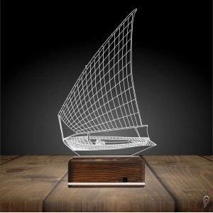 Yelkenli Gemi Kaptan 3D Lamba - Masa Gece Lambası Yelkenli Gemi Kaptan 3D Lamba - Masa Gece Lambası