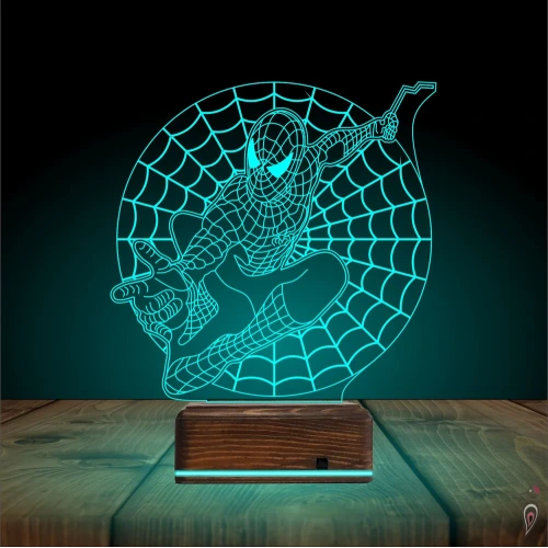 Örümcek Adap Spider Man Ağ 3D Lamba - Masa Gece Lambası