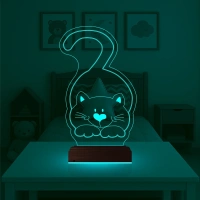 Kedi Kedicik Çocuk Odası 3D Lamba - Masa Gece Lambası Kedi Kedicik Çocuk Odası 3D Lamba - Masa Gece Lambası