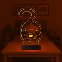 Kedi Kedicik Çocuk Odası 3D Lamba - Masa Gece Lambası Kedi Kedicik Çocuk Odası 3D Lamba - Masa Gece Lambası