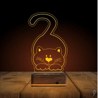 Kedi Kedicik Çocuk Odası 3D Lamba - Masa Gece Lambası Kedi Kedicik Çocuk Odası 3D Lamba - Masa Gece Lambası
