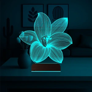 Orkide Çiçek 3D Lamba - Masa Gece Lambası Orkide Çiçek 3D Lamba - Masa Gece Lambası