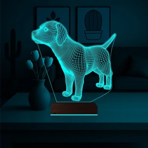 Köpek Tasarım 3D Lamba - Masa Gece Lambası Köpek Tasarım 3D Lamba - Masa Gece Lambası