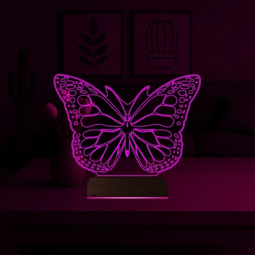 Kelebek 3D Lamba - Masa Gece Lambası