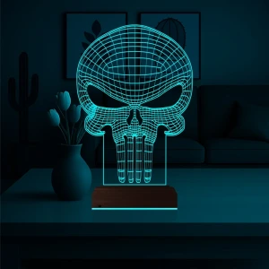 Kuru Kafa Punisher 3D Lamba - Masa Gece Lambası Kuru Kafa Punisher 3D Lamba - Masa Gece Lambası