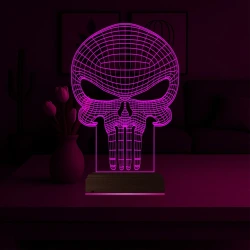Kuru Kafa Punisher 3D Lamba - Masa Gece Lambası Kuru Kafa Punisher 3D Lamba - Masa Gece Lambası