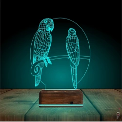 Papağan Kuş 3D Lamba - Masa Gece Lambası Papağan Kuş 3D Lamba - Masa Gece Lambası