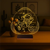 Astronot Uzay 3D Lamba - Masa Gece Lambası Astronot Uzay 3D Lamba - Masa Gece Lambası