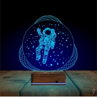 Astronot Uzay 3D Lamba - Masa Gece Lambası