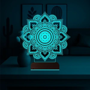 Mandala 3D Lamba - Masa Gece Lambası Mandala 3D Lamba - Masa Gece Lambası